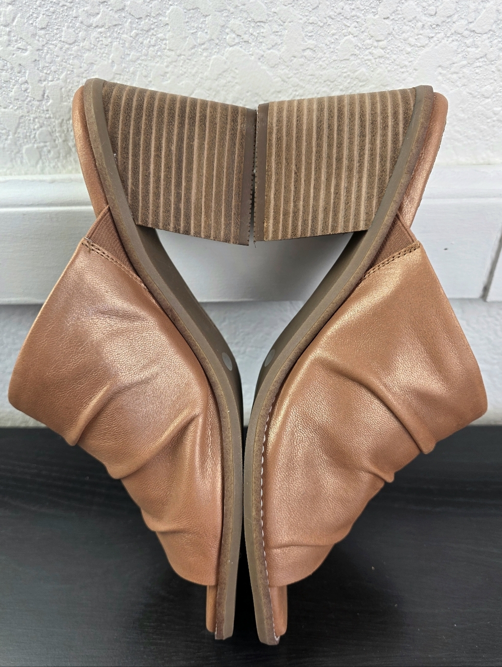 Earth Adara Slip On Dress Sandal, Ruched Mules With Stacked Block Heels - Picture 9 of 16